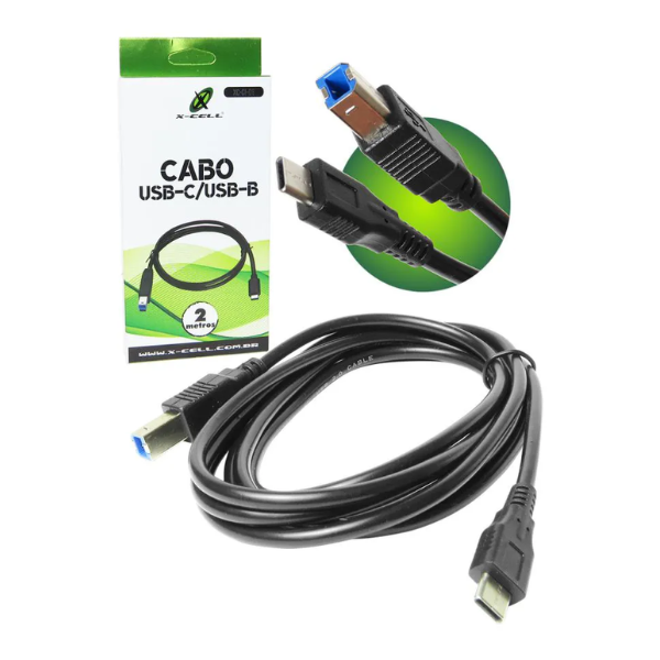 Cabo Impressora USB-B x Usb-C XC-CI-06