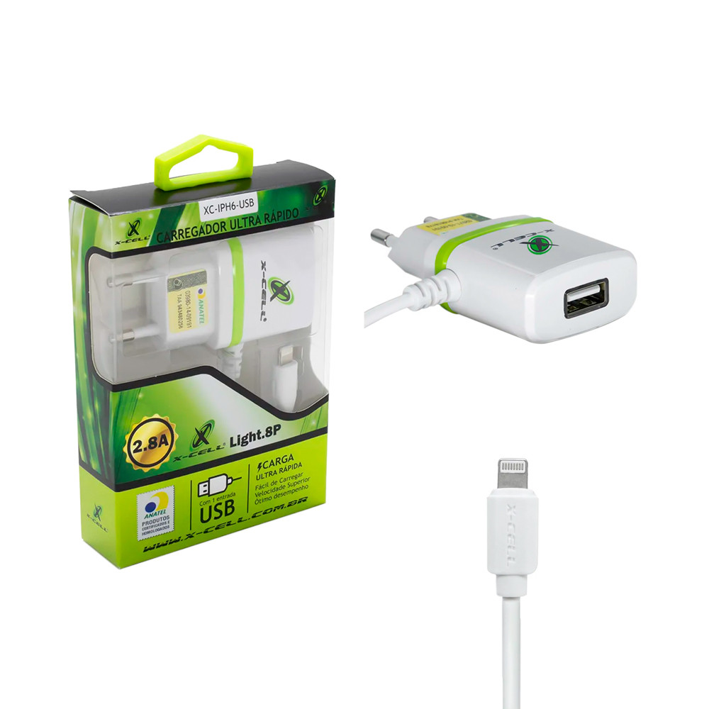 Carregador de Celular de Parede Light 8P XC-IPH6-USB