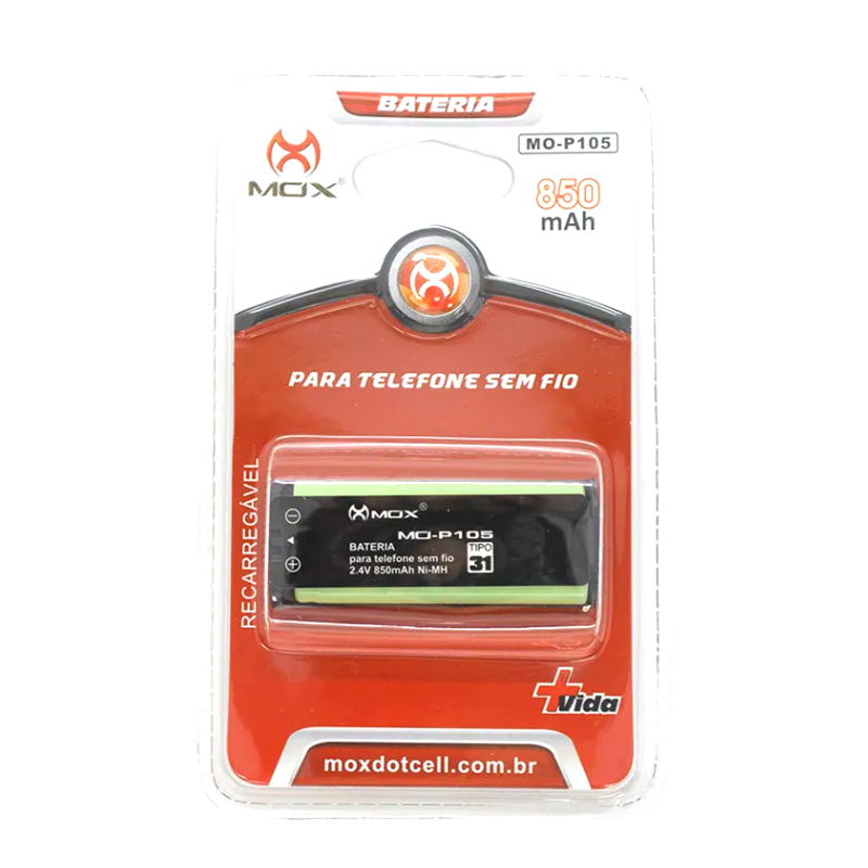 Bateria Mox P/Telefone S/Fio 2.4V 850mAh P105