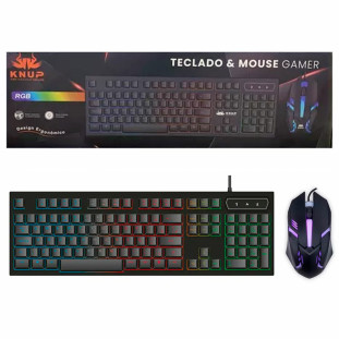 Teclado e Mouse Gamer Kit com fio Usb e Led RGB KNUP- KP-TE115